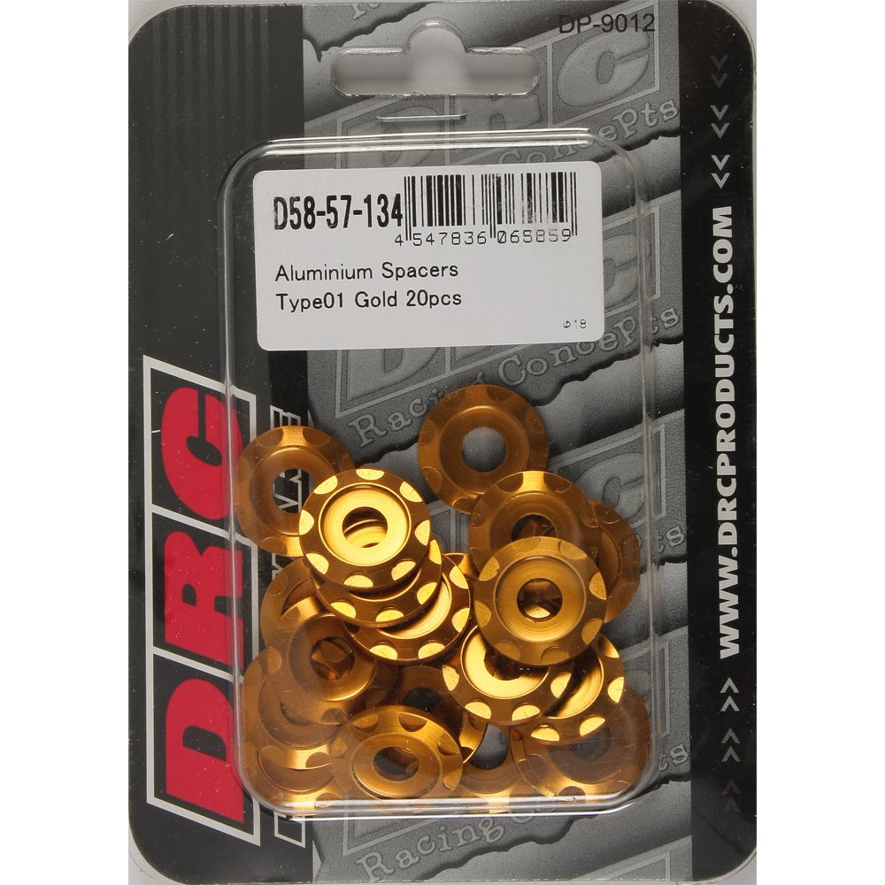 Aluminum Spacers Type 1 Gold M6x12mm 20/Pk