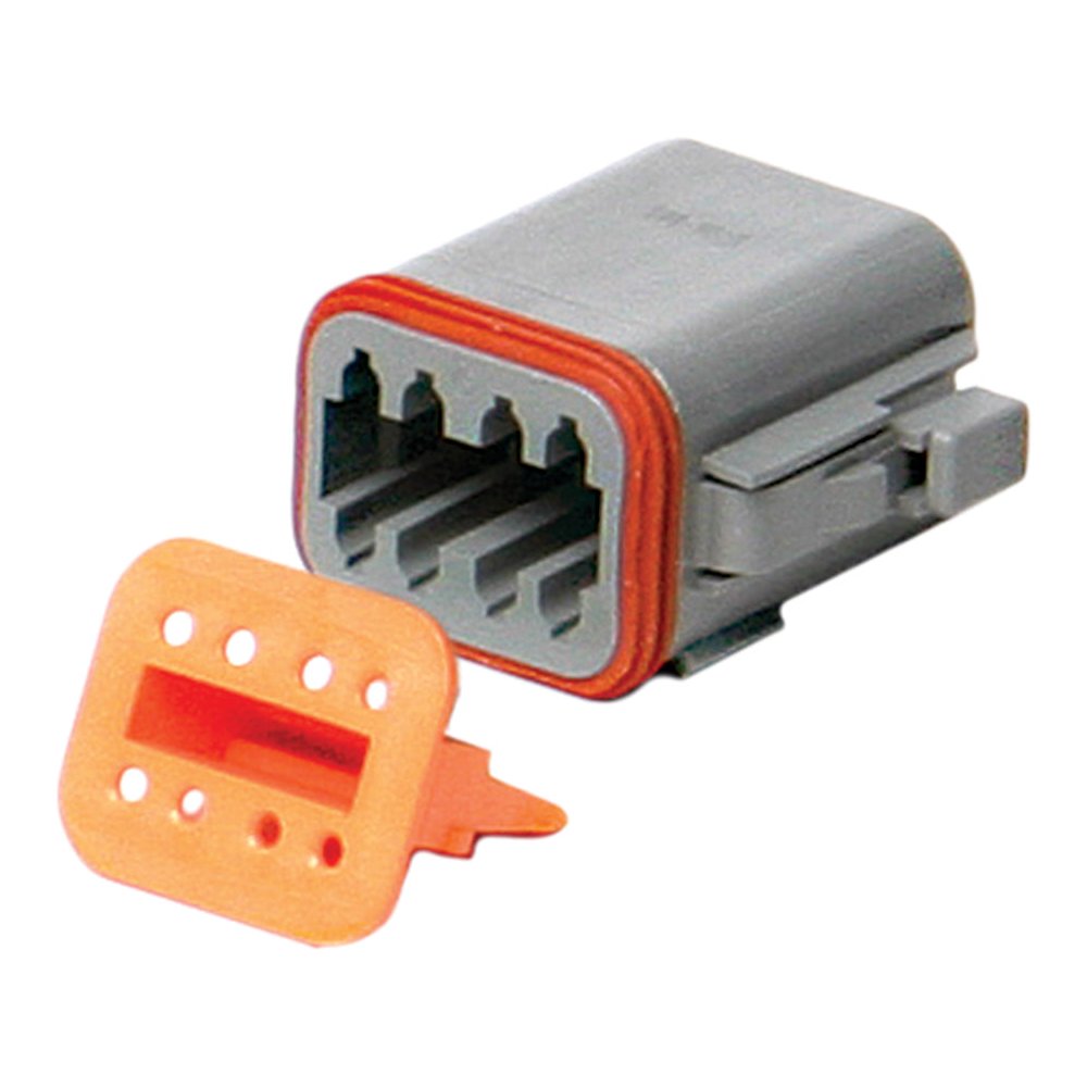 Male Connector Plug 8 Pin Grey