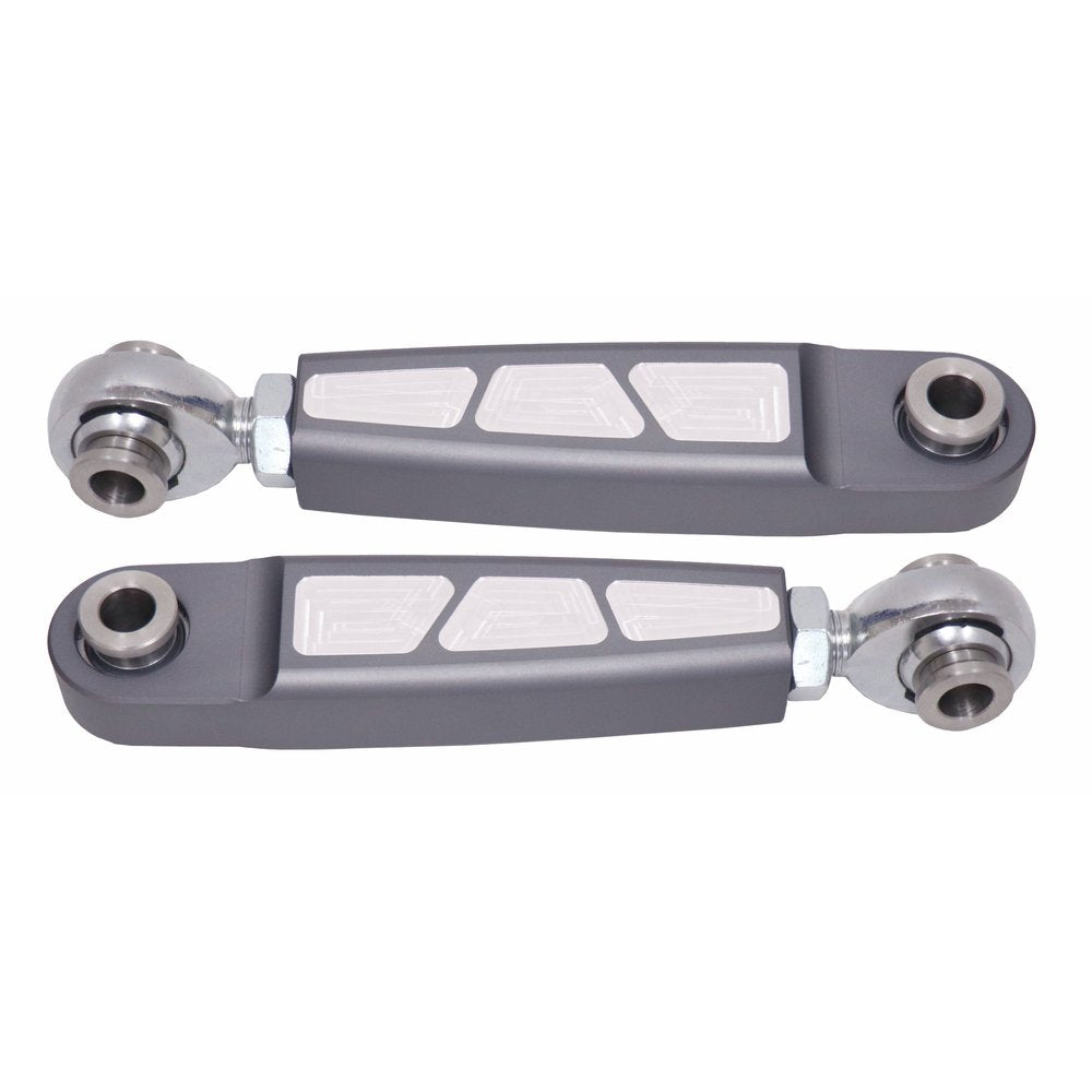 Front Sway Bar Links Adjustable Grey Pol