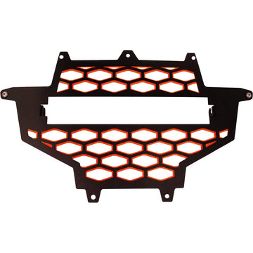 2 Panel Front Grill Black/Red W/Light Mount