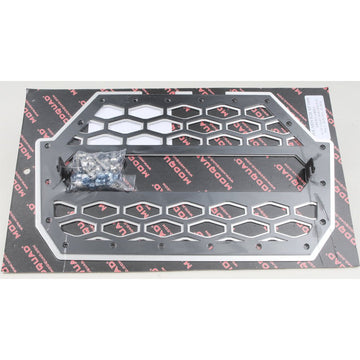 2 Panel Front Grill Black/Silver W/Light Mount