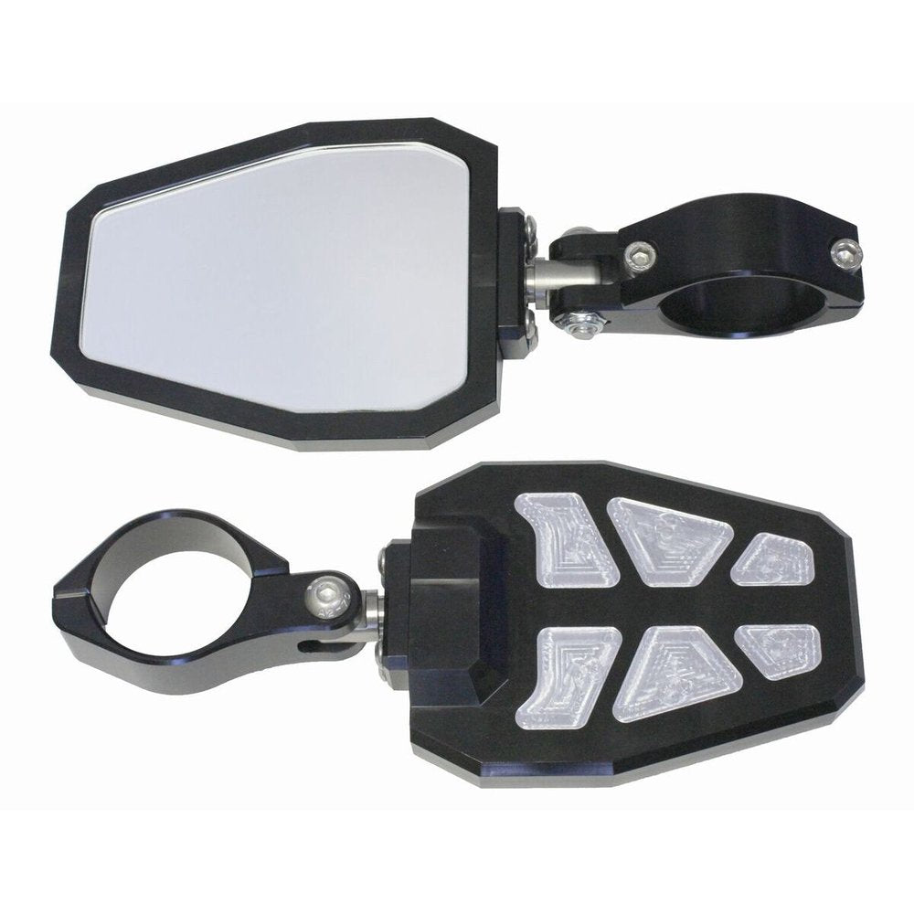 Side Mirror Black Bezel Pr 1.75" Recut Pockets