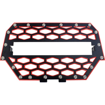 2 Panel Front Grill Black/Red W/10" Light Bar