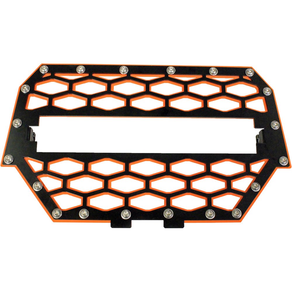 2 Panel Front Grill Black/Orange W/10" Light Bar