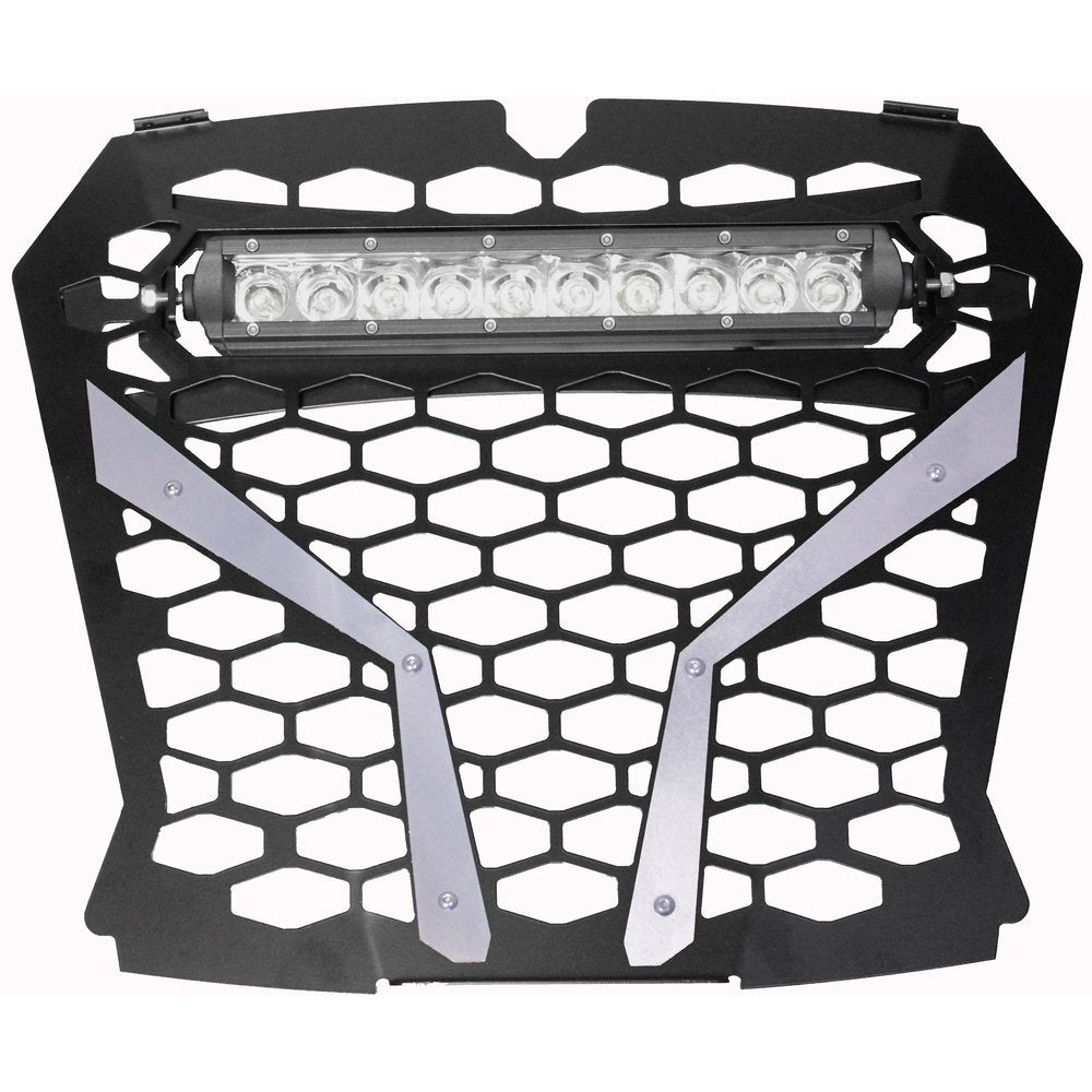 Front Grill Silver Pol Rzr S With 10" Light