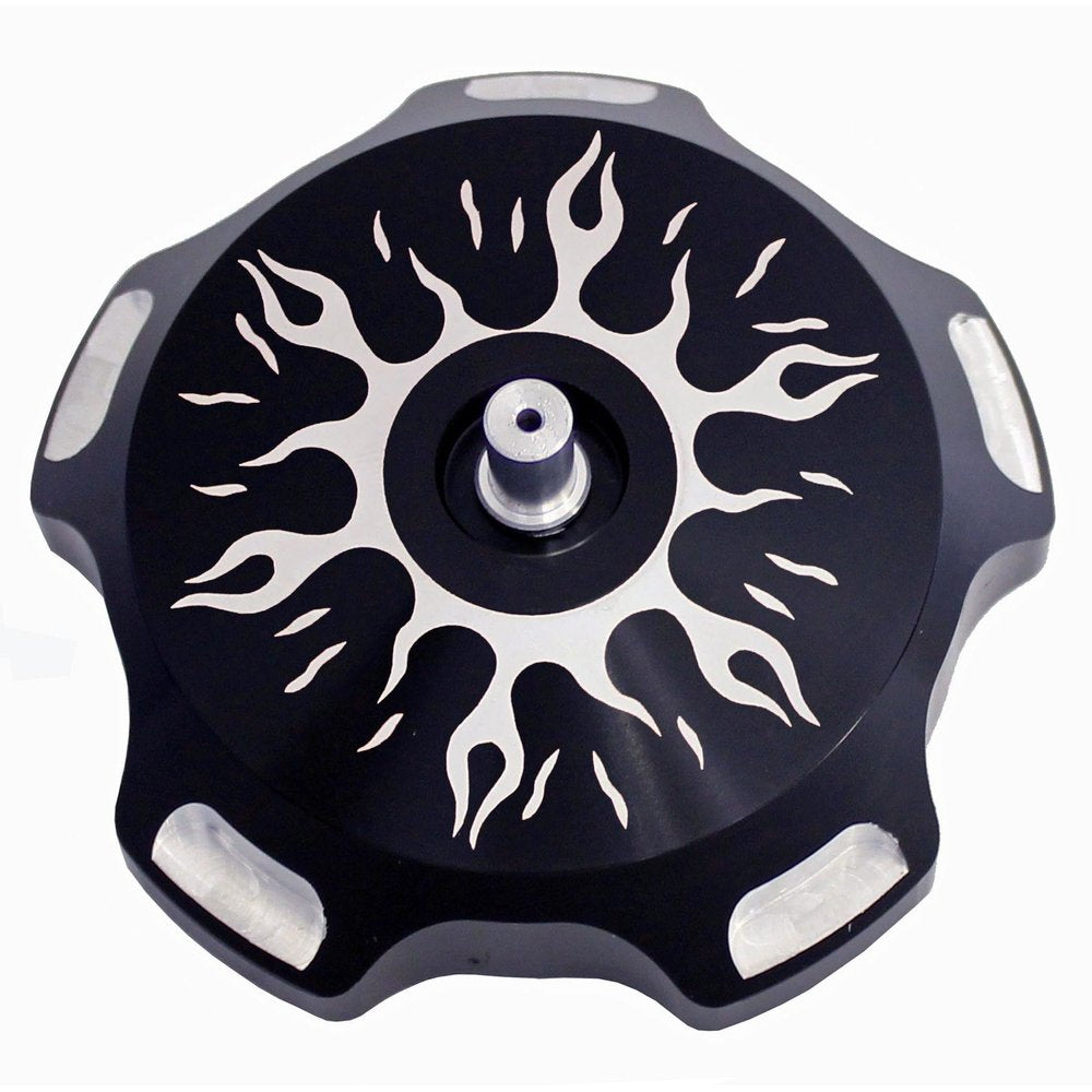 Billet Gas Cap (Black Flames)