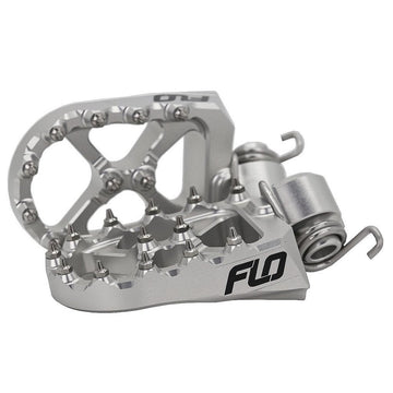 Flo Footpeg Low Silver Yam 10mm Back 12mm Down