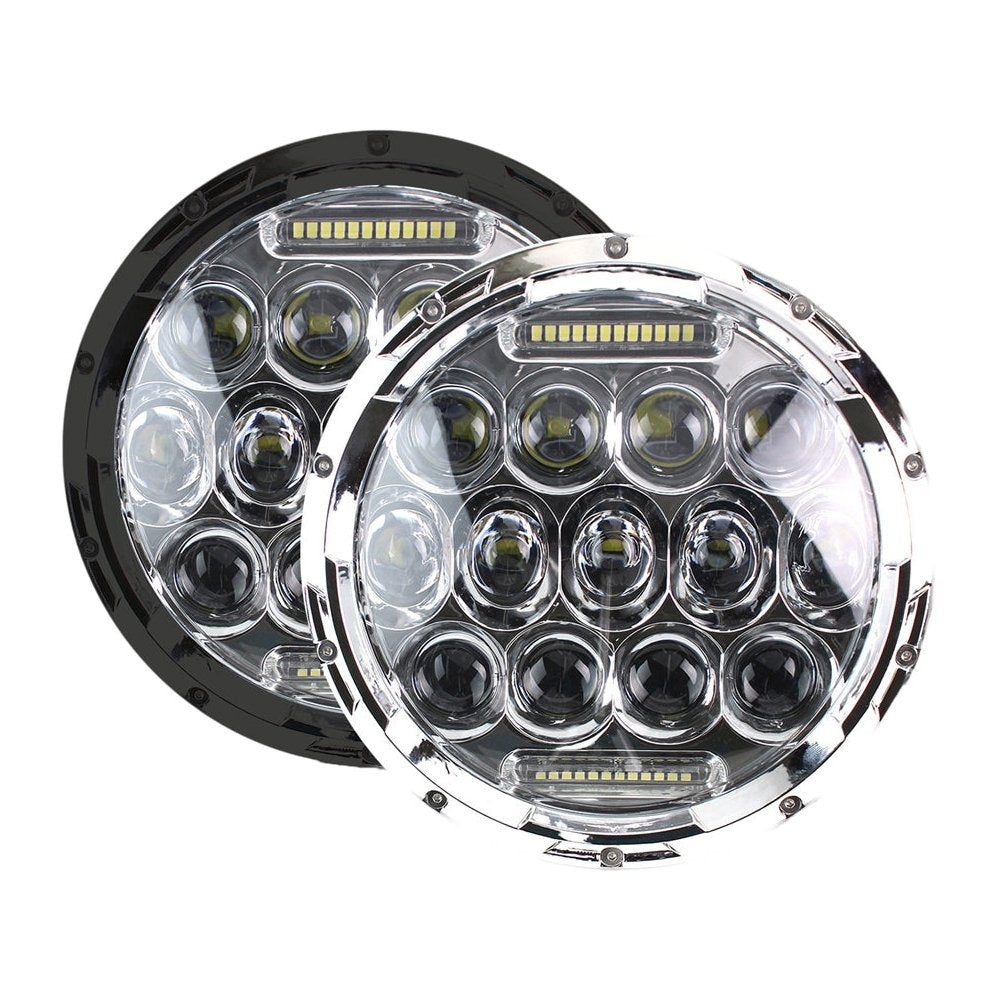 Headlight 7" Chrome "Beast" Long Throw