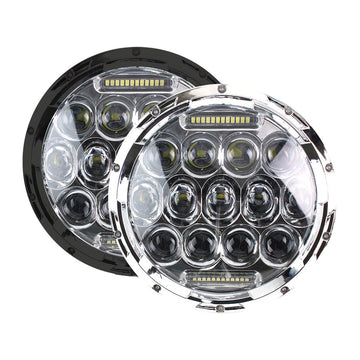 Headlight 7" Chrome "Beast" Long Throw