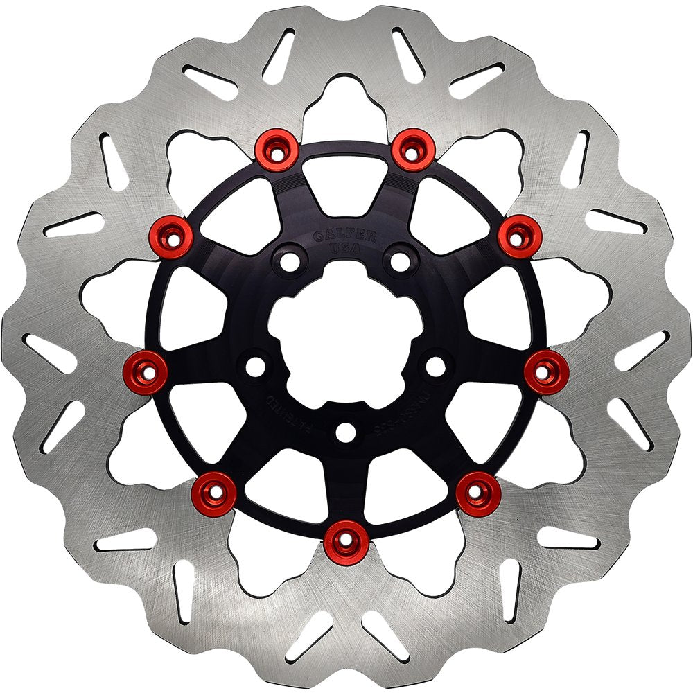 Rotor 11.5" Floating Wave Fr Black/Red Buttons