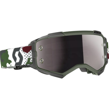 Fury Goggle Dark Green/White Camo W/Silver Chrome Works