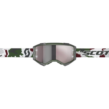 Fury Goggle Dark Green/White Camo W/Silver Chrome Works