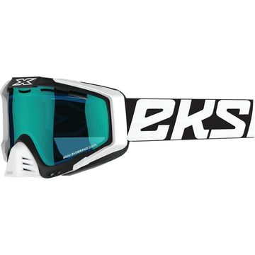Eks S Cold Weather Goggle Black/White W/Blue Mirror