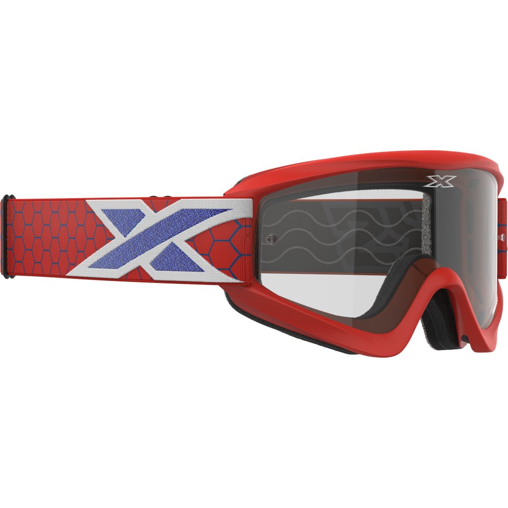 EKS Gox Goggle Red/White Mettalic Blue w/ Clear Lens