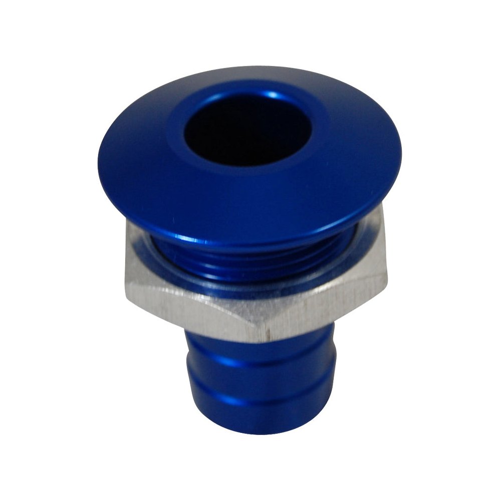 Billet Thru Hull Water Fitting Bilge Pump Outlet Blue
