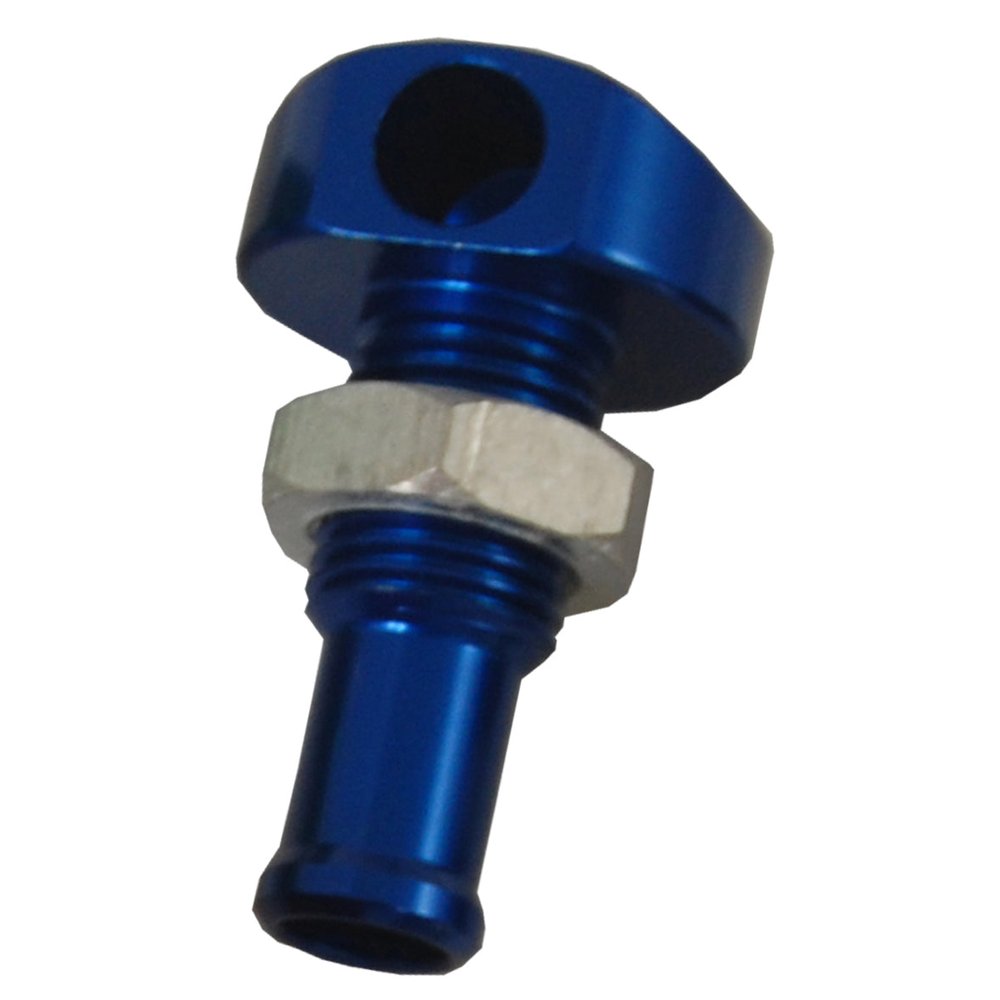 Billet Thru Hull Water Fitting Blue 3/8" 90 Deg.