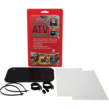 Atv License Plate Kit Black Aluminum