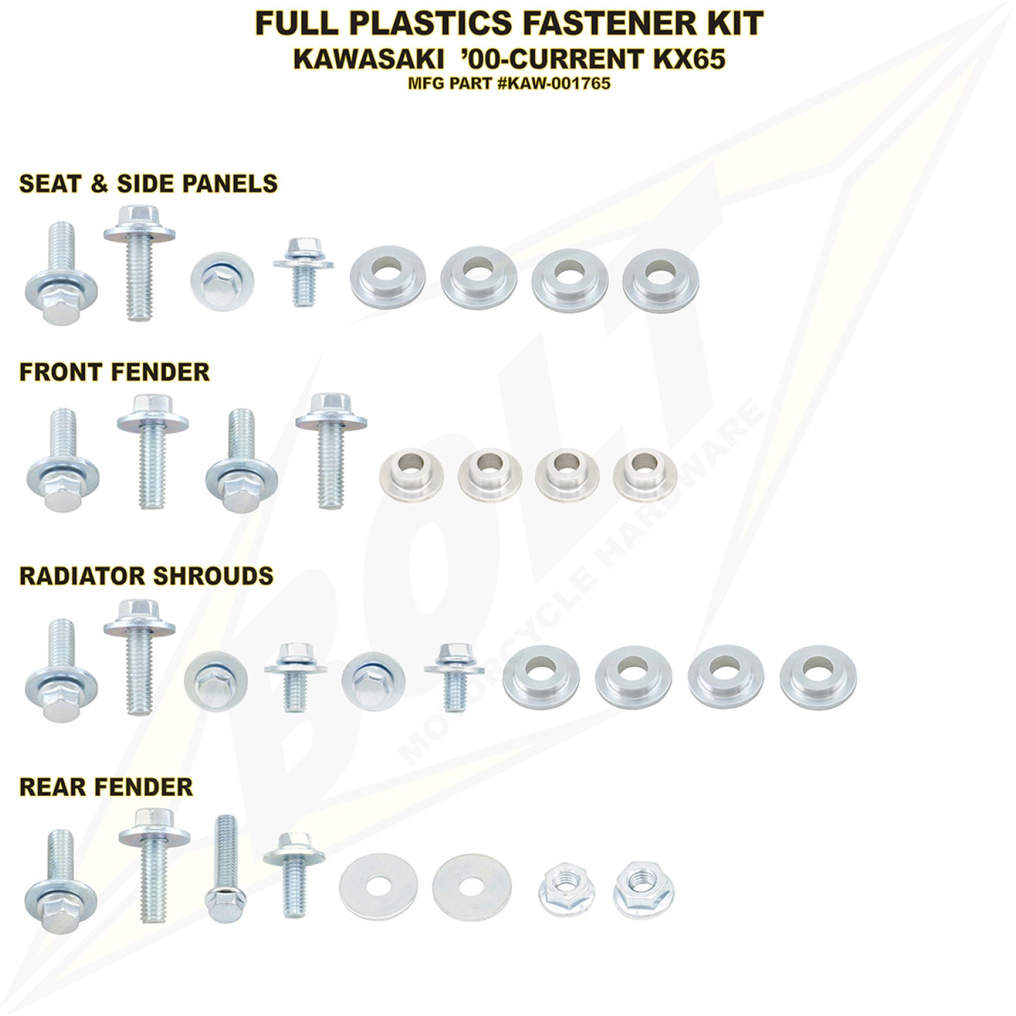 BOLT Body Work Fastener Kit - Kawasaki KAW-001765