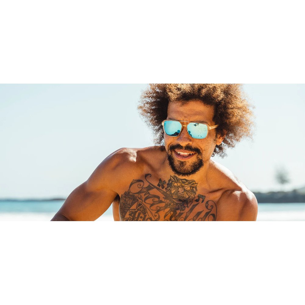 Tifosi Optics Salto Golden Ray Sky Blue Mirror Sunglasses