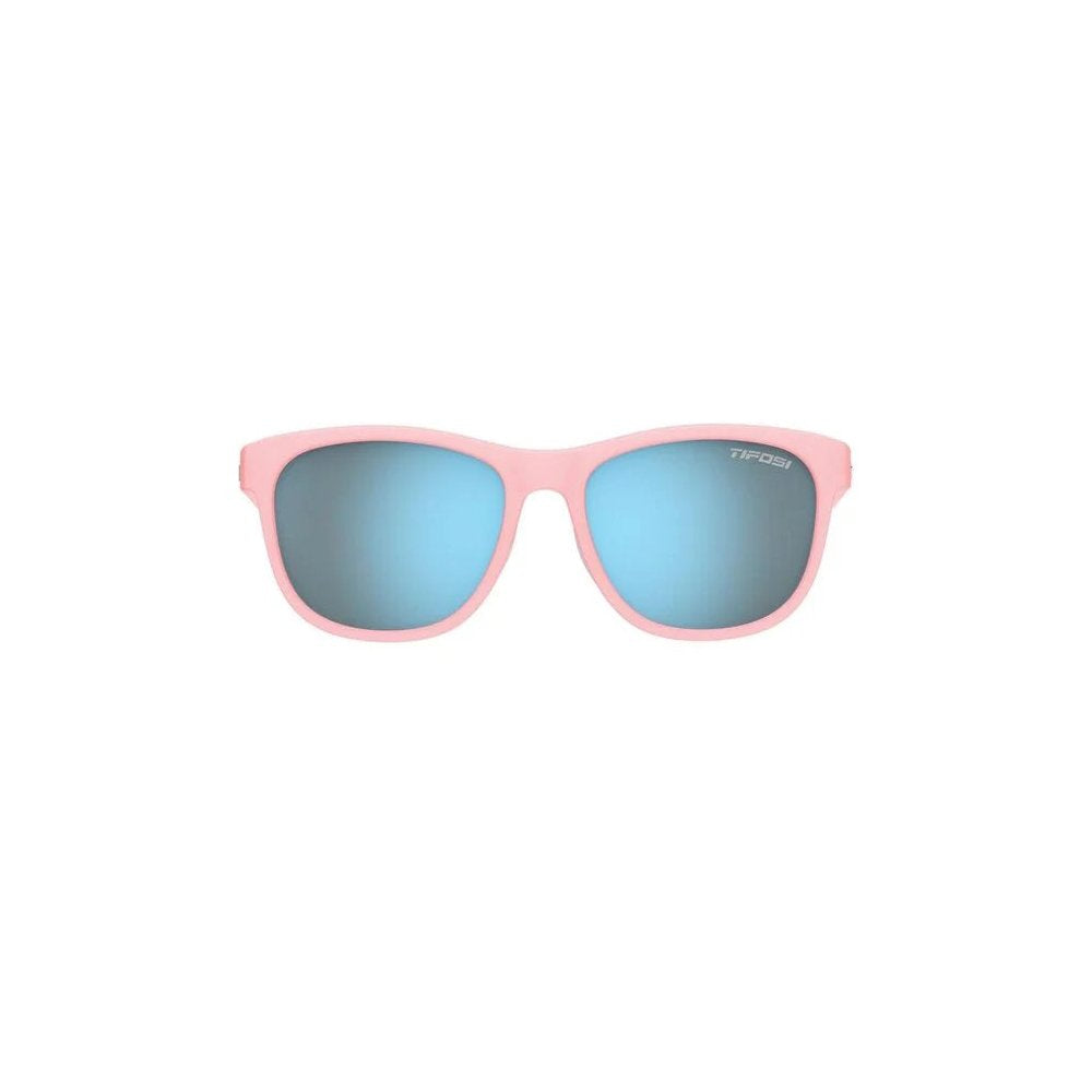 Tifosi Optics Swank Satin Crystal Blush Smoke Bright Blue Mirror Sunglasses
