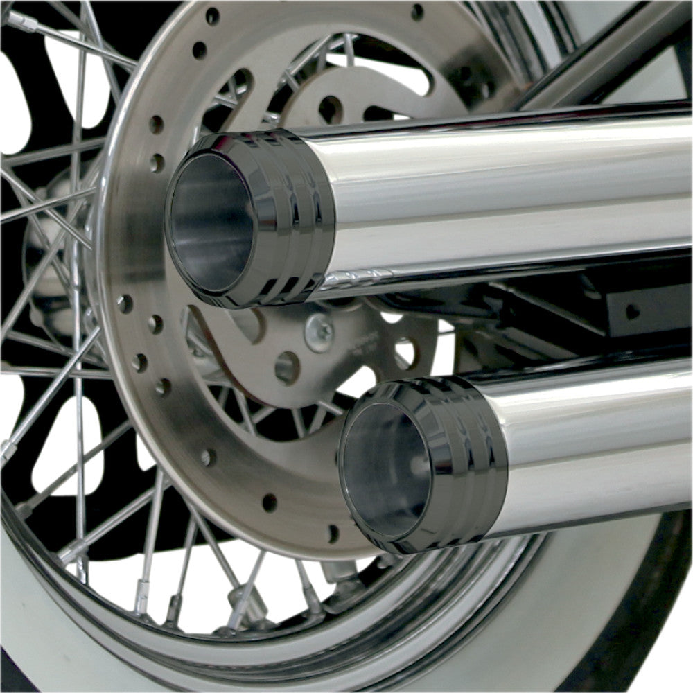 BASSANI XHAUST 3" Endcap - Black - Grooved BE30Q