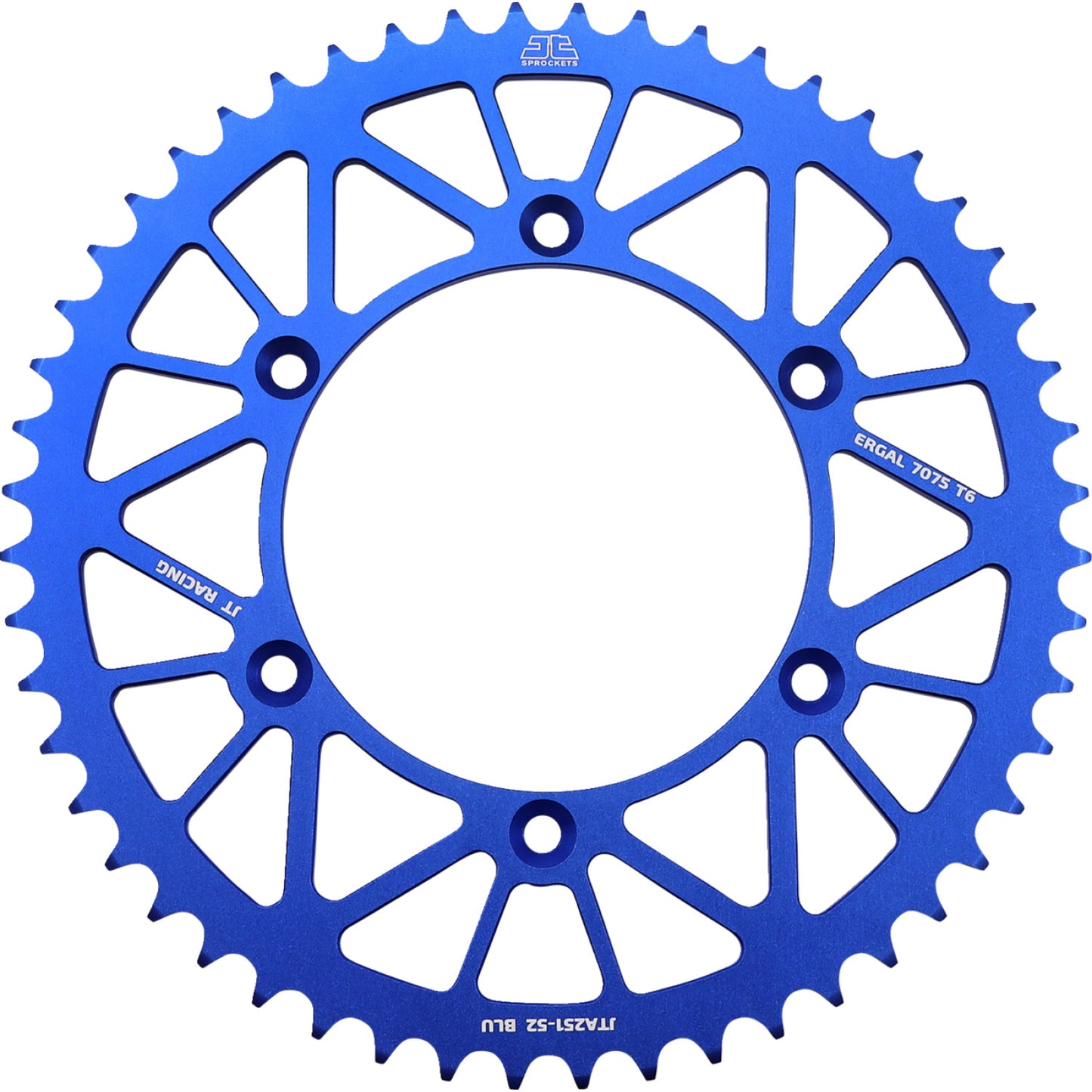JT SPROCKETS Rear Sprocket - Yamaha - Blue - 52 Tooth JTA251.52BLU by JT Rear Sprockets Aluminum/Alloy