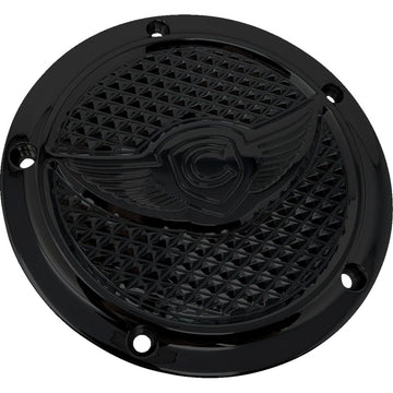Covingtons Derby Cover - Diamondback - 5-Hole - Black - Twin Cam C3074-B