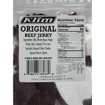 Klim Aggressive Meat Snack 5.2 Oz Original Beef Jerky