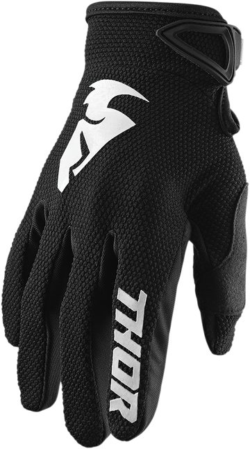 THOR Sector Gloves - Black/White - Medium 3330-5855