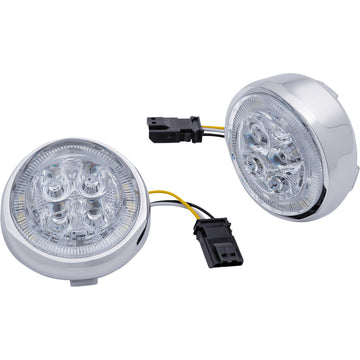 CIRO Turn Signal Insert - Front - Chrome/Clear 45403