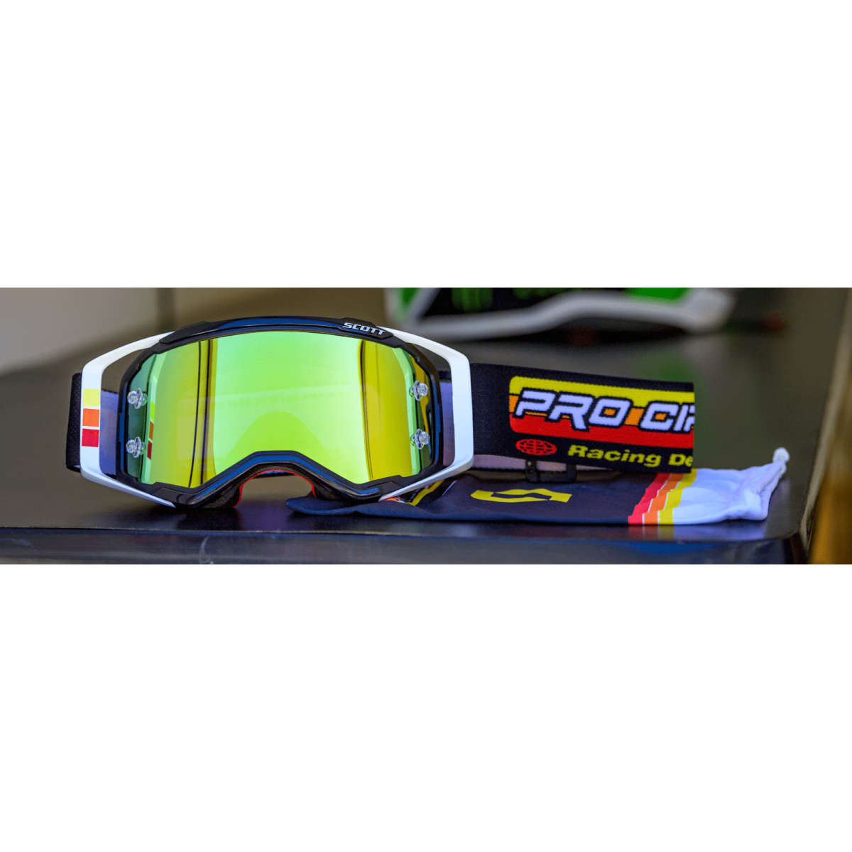 Scott Prospect Circuit Black/White Yellow Chrome Work by Scott