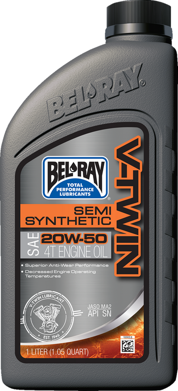 Bel-Ray V Twin Semi Synthetic Oil - 20W-50 -1L 96910-BT1