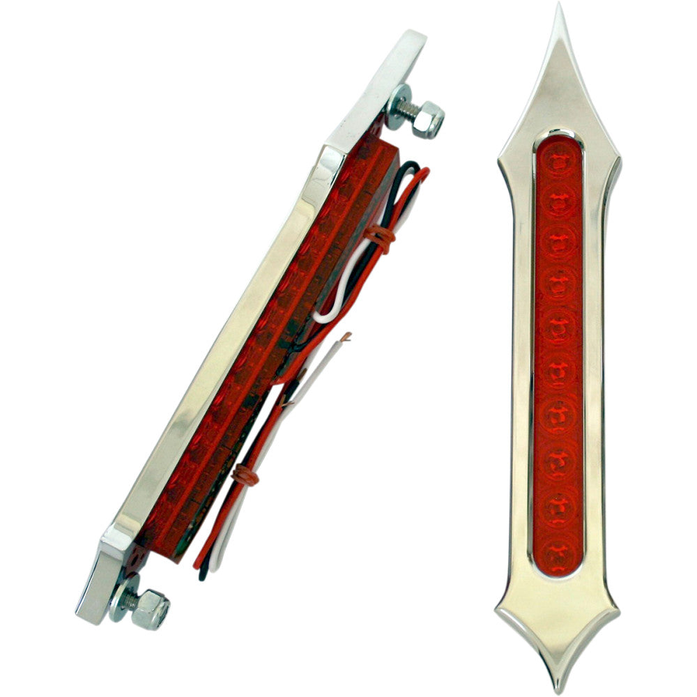 ACCUTRONIX Bag Light - Tribal Slotted - Red Lens - Chrome BL01-LSC