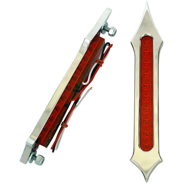 ACCUTRONIX Bag Light - Tribal Slotted - Red Lens - Chrome BL01-LSC