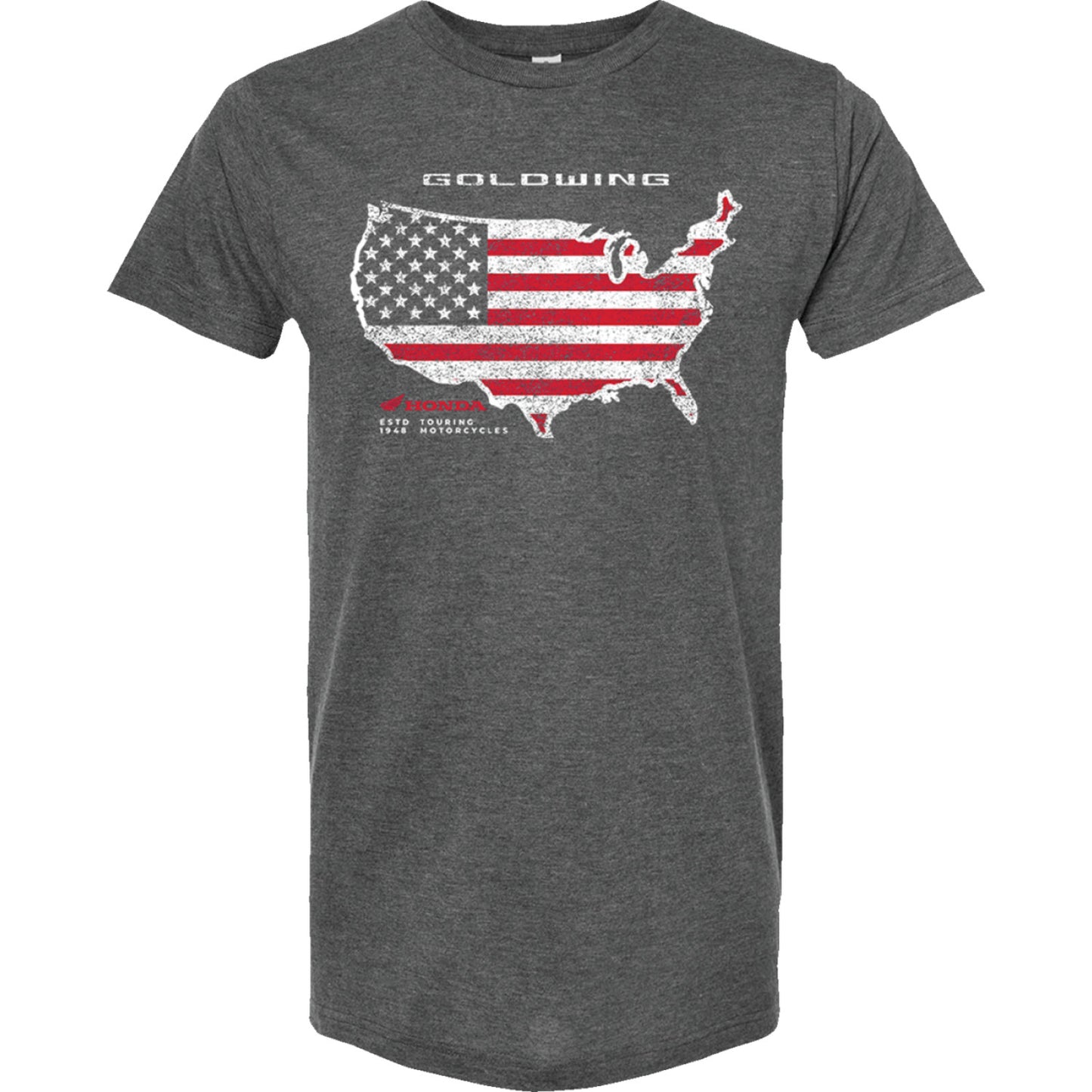 Honda Apparel America Outline T-Shirt - Heather Charcoal - Medium NP23S-M2293-M | T Shirts Mens