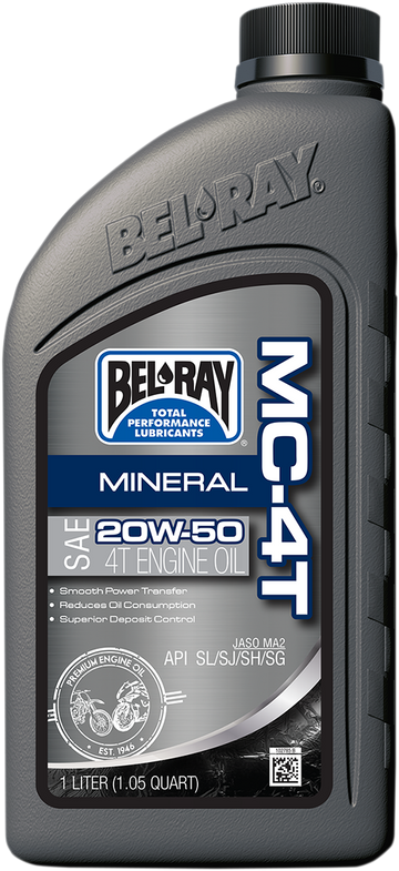 Bel-Ray MC-4T Mineral Oil - 20W-50 - 1L 99405-BT1LA