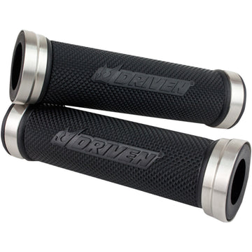 DRIVEN RACING D-Axis Grips - Stainless Steel/Black DXG-SS-BK