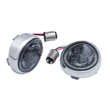 CIRO Turn Signal Insert - Red LED - Smoke Lens - Chrome 45601