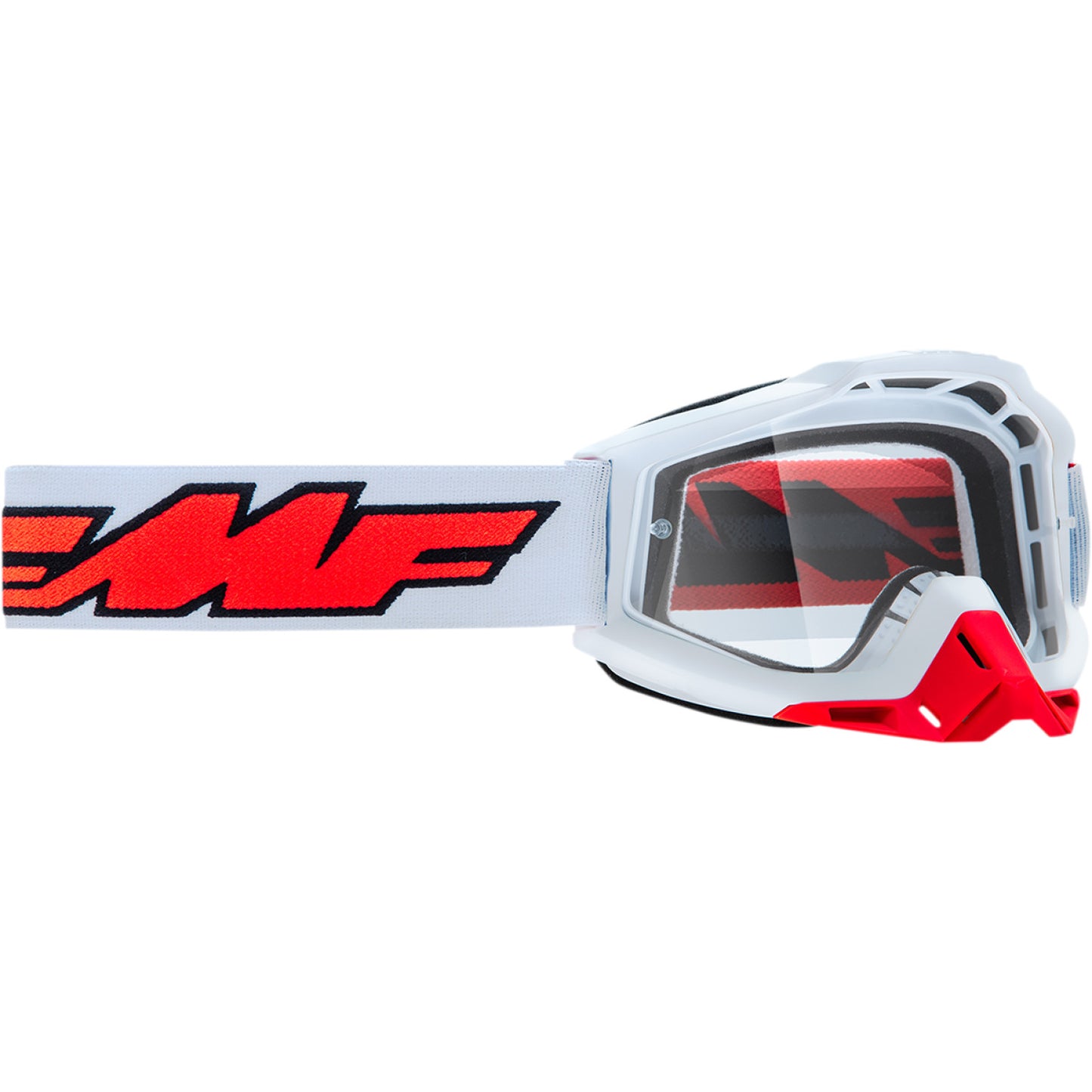FMF PowerBomb Goggles - Rocket - White - Clear F-50036-00004