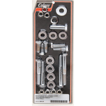 Colony Bolt Kit - Upper/Lower/Motor Mount - Hex - Chrome - '84-'99 Softail 9854-28