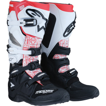 Moose Racing Tech 7 Boots - Black/White/Red - US 10 0212024-1225-10