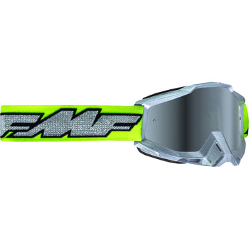 FMF PowerBomb Goggles - Rocket - Silver Lime - Silver Mirror F-50037-00011