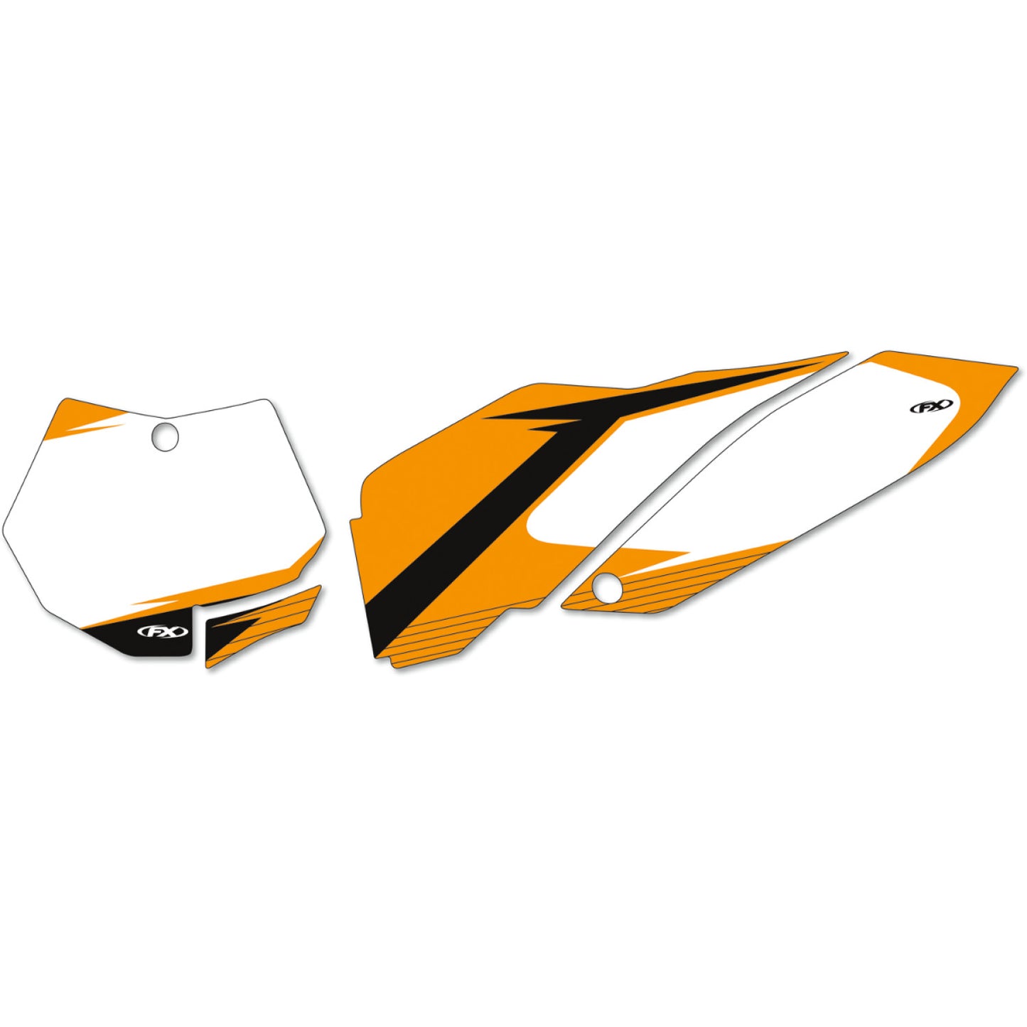 FACTORY EFFEX Graphic Number Plates - White/Orange - SX/XC 12-64526