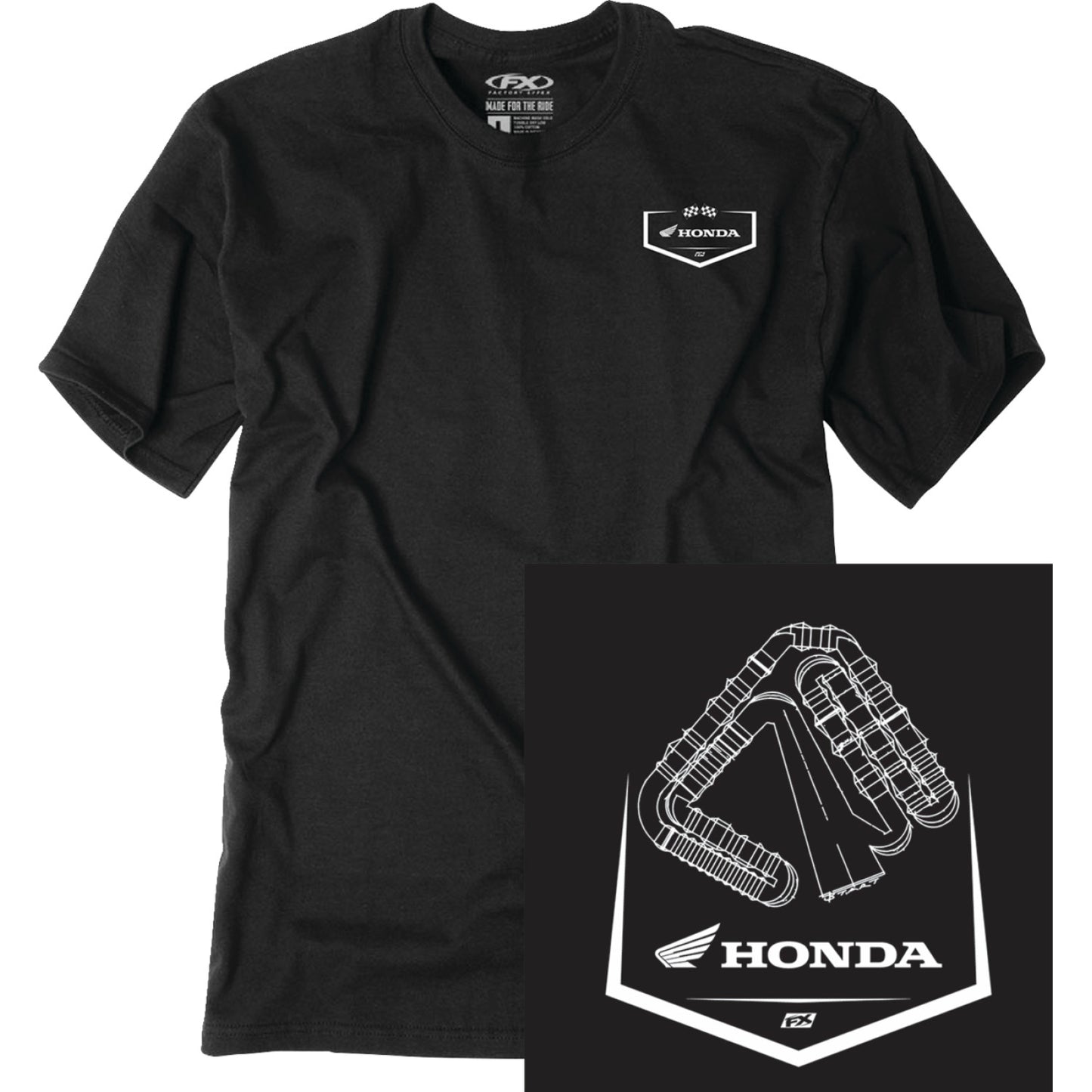 FACTORY EFFEX Honda Track T-Shirt - Black - Medium 28-87302