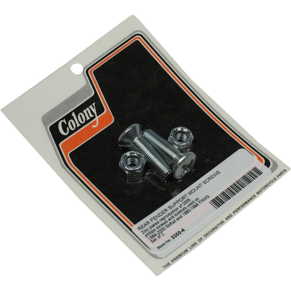 Colony Mounting Screws/Nuts - Rear Fender Support - Zinc - Set 3355-4