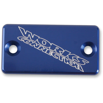 WORKS CONNECTION Anodized Billet Aluminum Front Brake Reservoir Cover - Blue 21-030