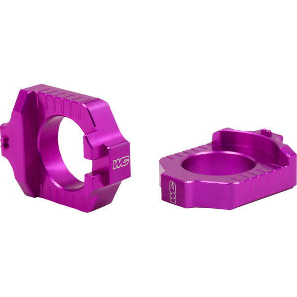 WORKS CONNECTION Elite Axle Block Kit - Purple - YZ 250/450F 17-P281