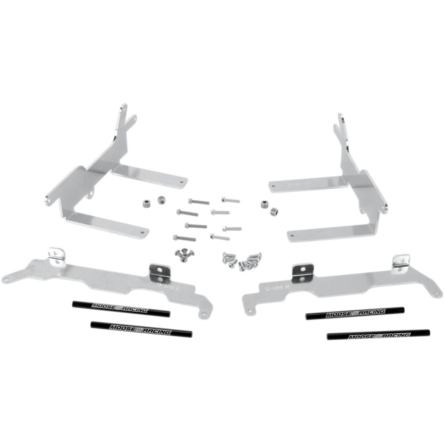 Moose Racing Radiator Braces - Silver - Honda 11-166