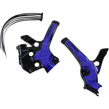 Acerbis X-Grip Frame Guards - Black/Blue - YZ 85 2736391004