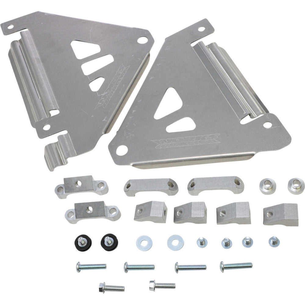 WORKS CONNECTION Radiator Brace Set - Silver - Kawasaki 18-198